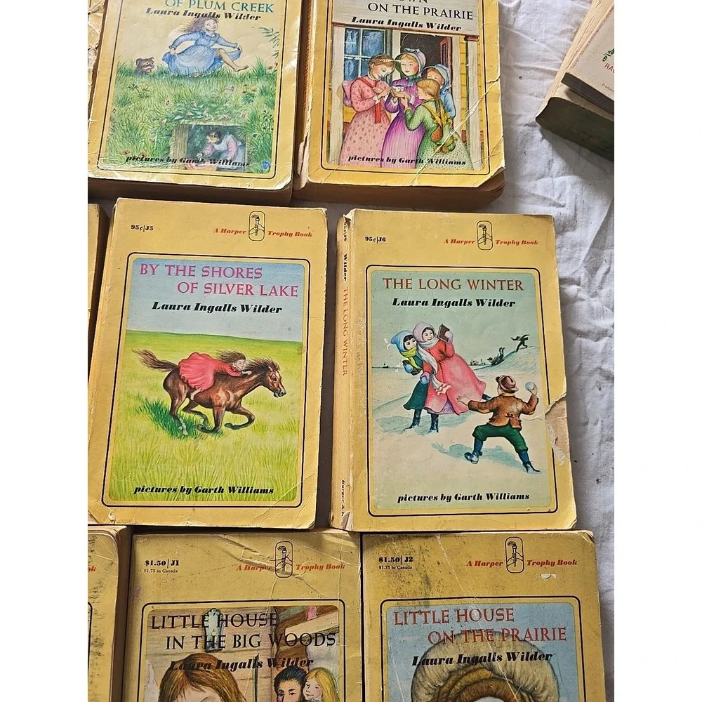 Lot of 9 VTG Little House On The Prairie by Laura Ingalls Wilder Paperback Books